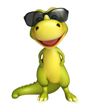 Dinozor çizgi film karakteri sunglass ile