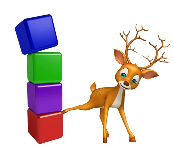 Carino Cervo personaggio dei cartoni animati con livello — Foto Stock