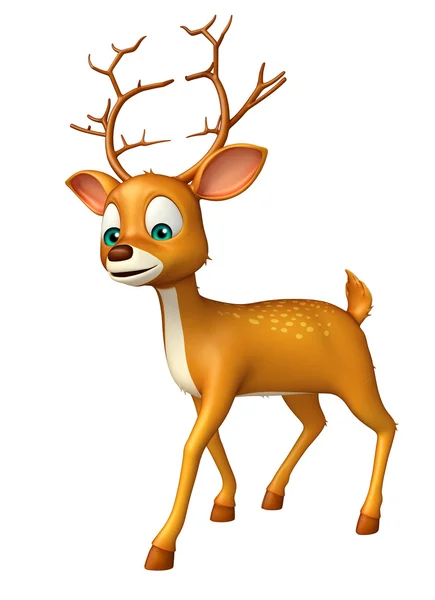 Bonito cervo engraçado personagem dos desenhos animados — Fotografia de Stock
