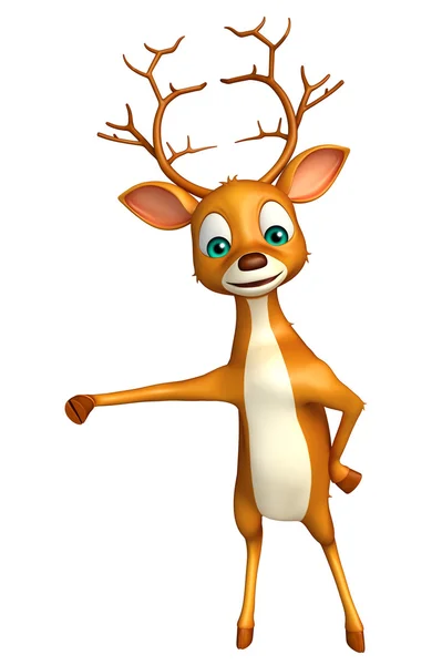 Cute Deer funny cartoon character — Stock Photo, Image