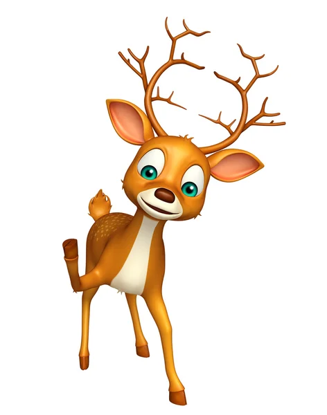 Lindo ciervo divertido personaje de dibujos animados — Foto de Stock