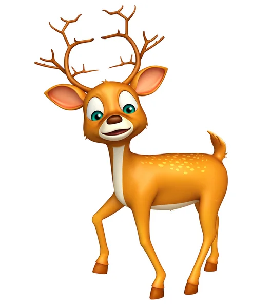 Lindo ciervo divertido personaje de dibujos animados — Foto de Stock