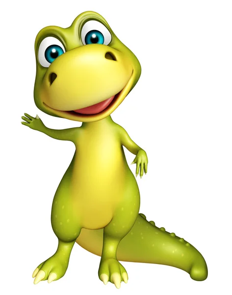 Carino divertente dinosauro personaggio dei cartoni animati — Foto Stock