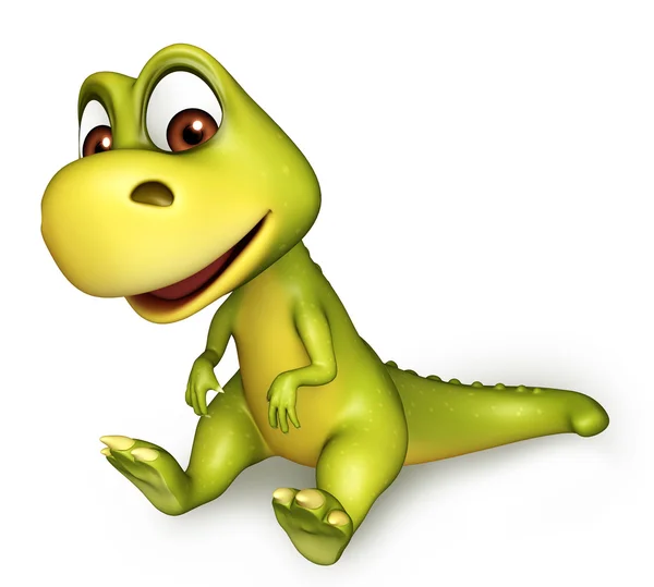 Niedliche lustige Dinosaurier-Cartoon-Figur — Stockfoto