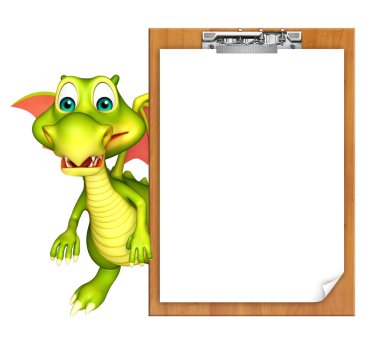 eğlenceli Dragon karikatür karakter sınavı paneli  