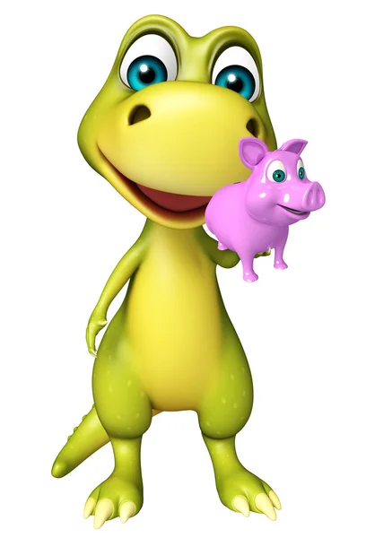 Carino dinosauro personaggio dei cartoni animati Dinosauro personaggio dei cartoni animati con — Foto Stock