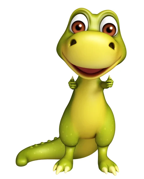 Carino divertente dinosauro personaggio dei cartoni animati — Foto Stock