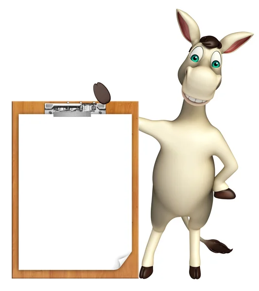 Söta Donkey seriefiguren med examen pad — Stockfoto
