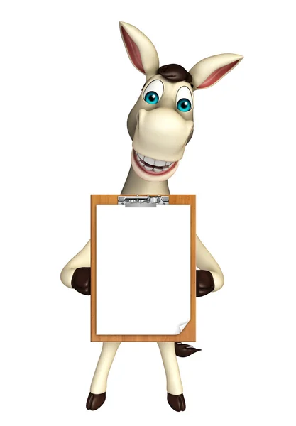 Söta Donkey seriefiguren med examen pad — Stockfoto