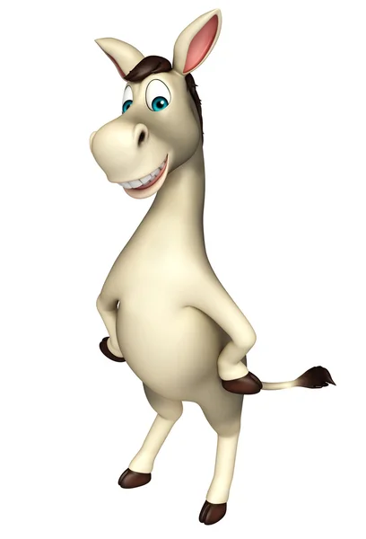 Lindo burro divertido personaje de dibujos animados — Foto de Stock