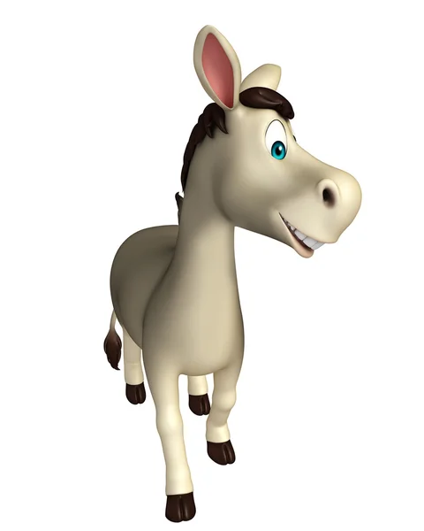 Lindo burro divertido personaje de dibujos animados — Foto de Stock