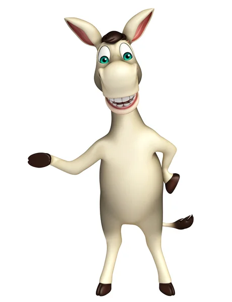 Lindo burro divertido personaje de dibujos animados —  Fotos de Stock
