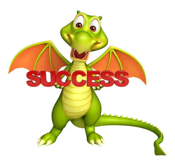 fun Dragon cartoon character with success sign