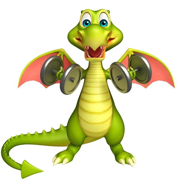 Postać z kreskówki Dragon z Gim sprzęt — Zdjęcie stockowe