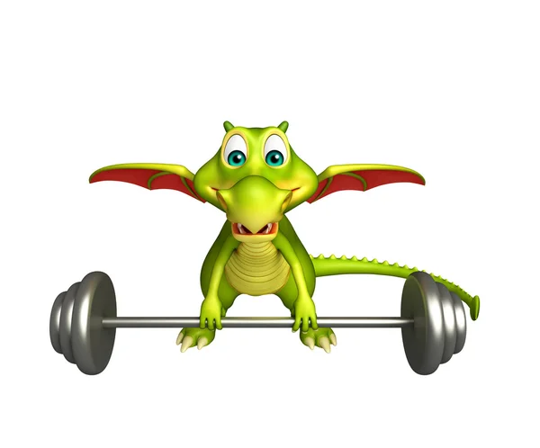 Dragon cartoon character with Gim equipment — Stock Photo, Image