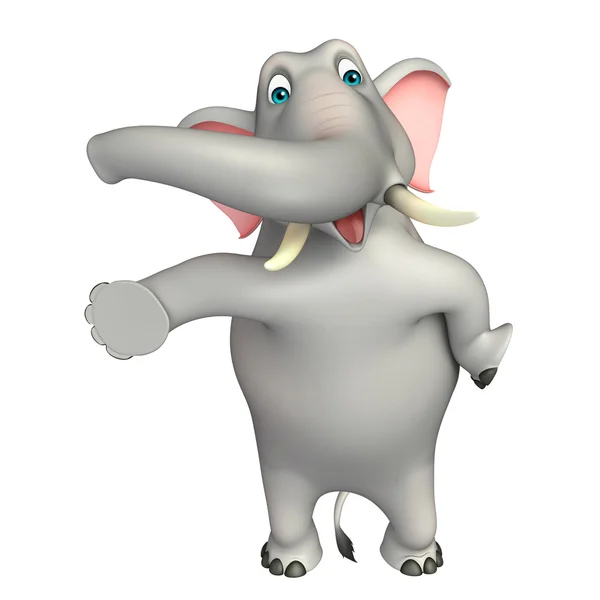 Lindo elefante divertido personaje de dibujos animados —  Fotos de Stock