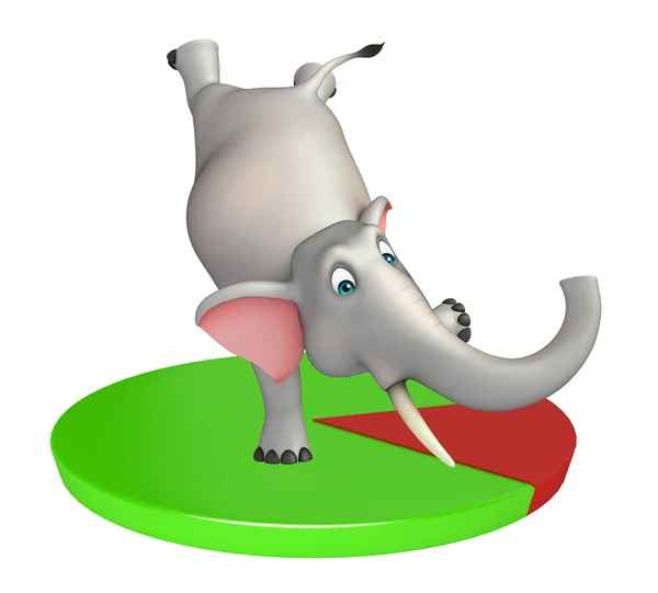 Divertido personaje de dibujos animados elefante con signo de círculo —  Fotos de Stock