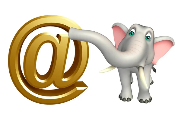 Zabawy słoń postać z kreskówek z kursu znak — Zdjęcie stockowe