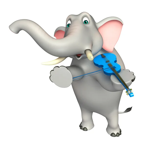 cute  Elephant cartoon character  with violin