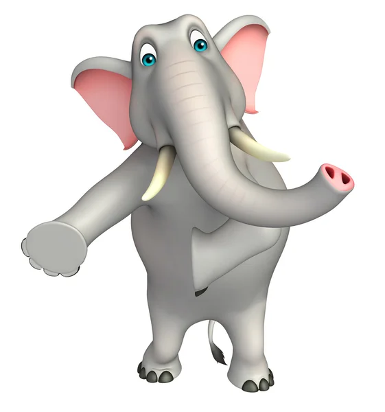 Bonito elefante engraçado personagem dos desenhos animados — Fotografia de Stock