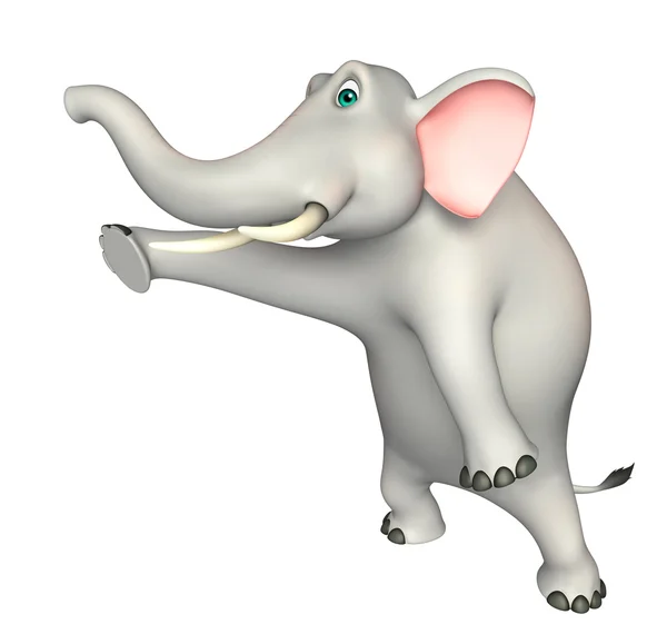 Lindo elefante divertido personaje de dibujos animados —  Fotos de Stock