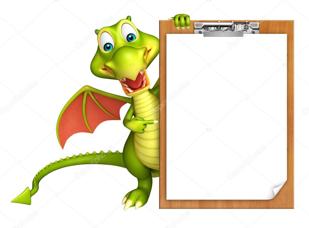 fun Dragon cartoon character exam pad  