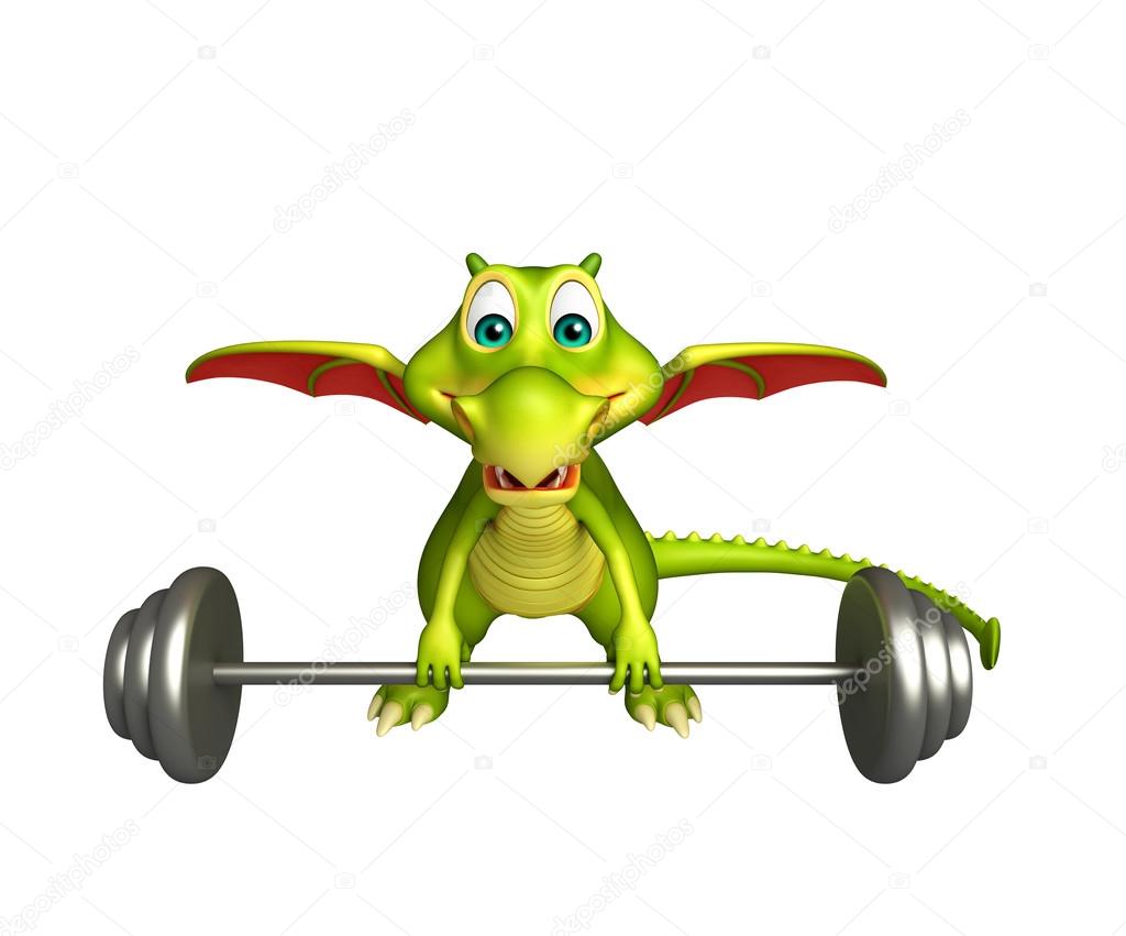 Dragon cartoon character with Gim equipment  