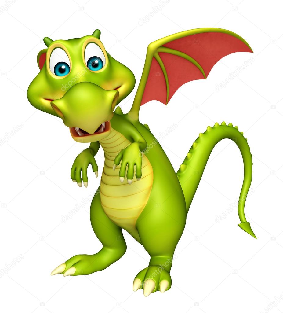 cute Dragon funny cartoon character 