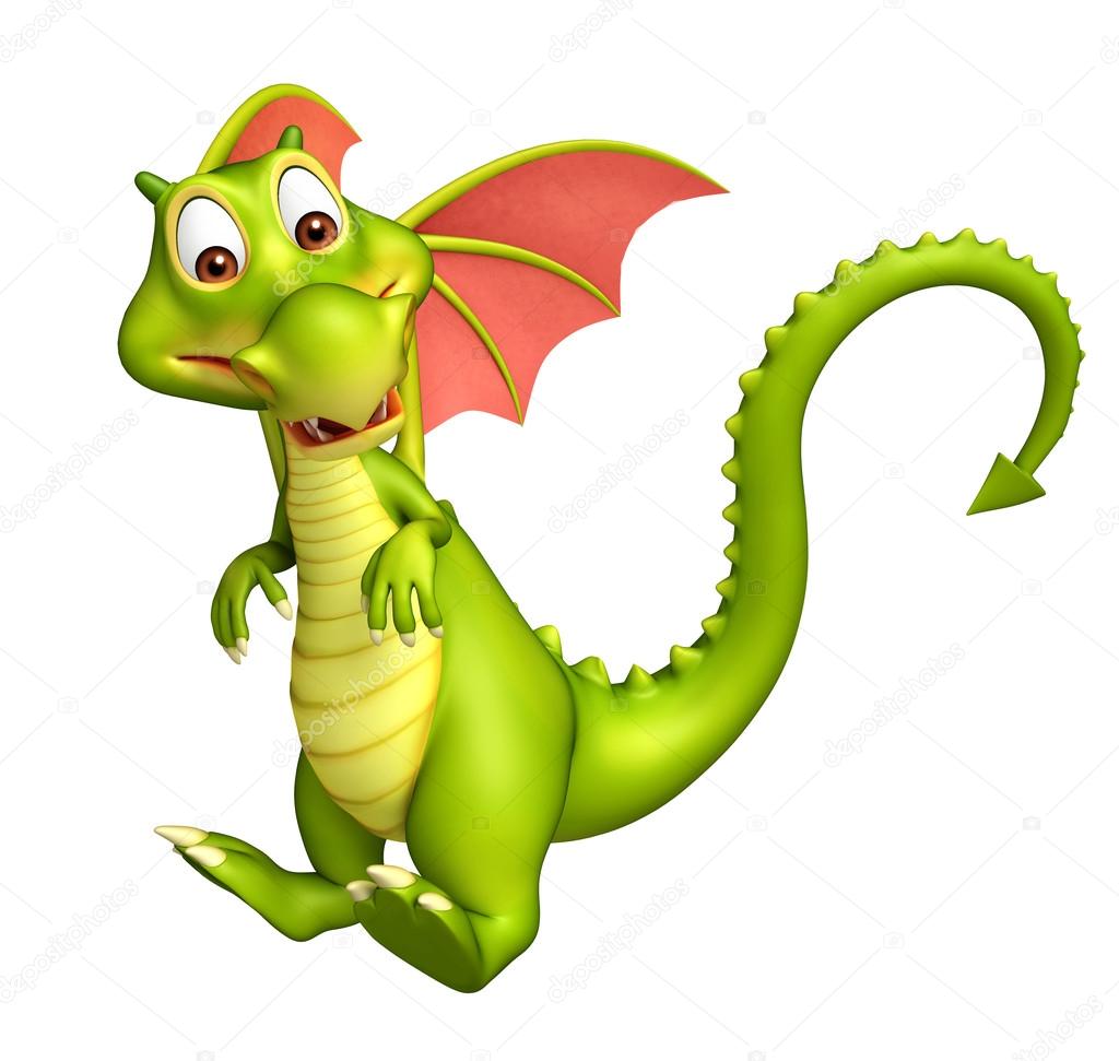 cute Dragon funny cartoon character 