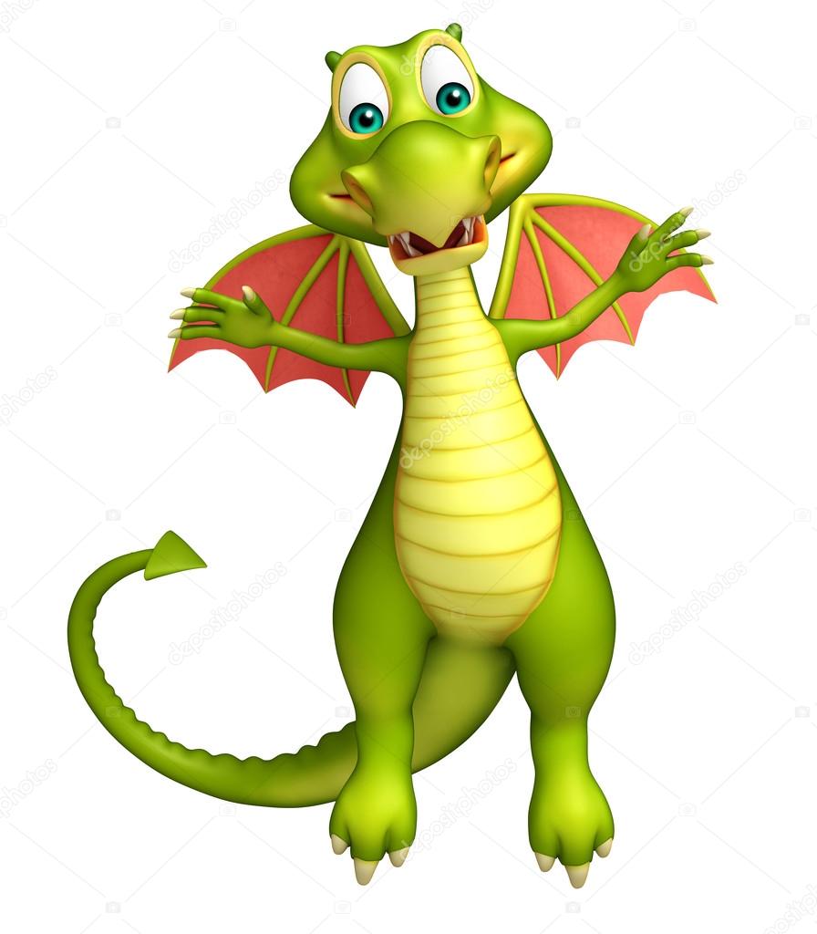 cute Dragon funny cartoon character 