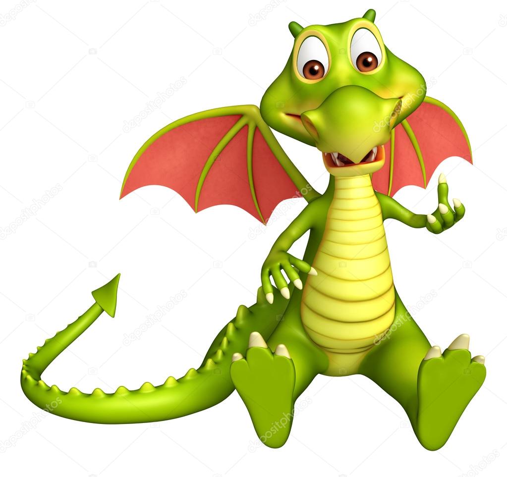cute Dragon cartoon character 