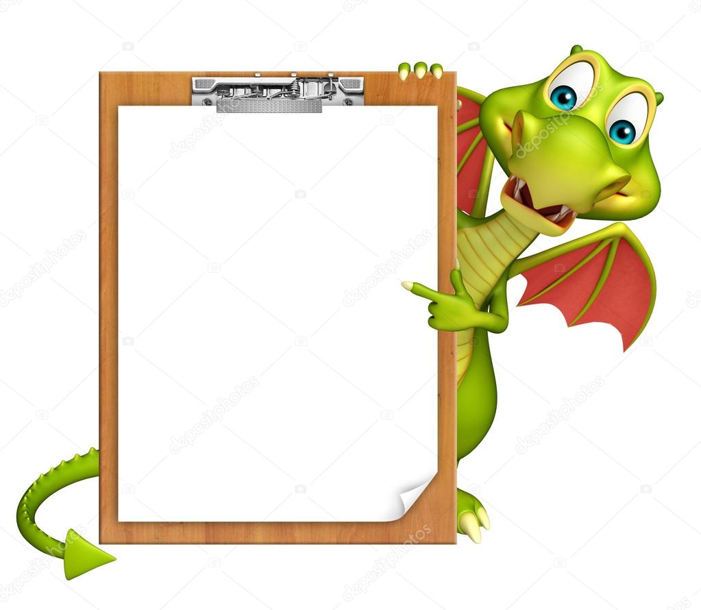 fun Dragon cartoon character exam pad  