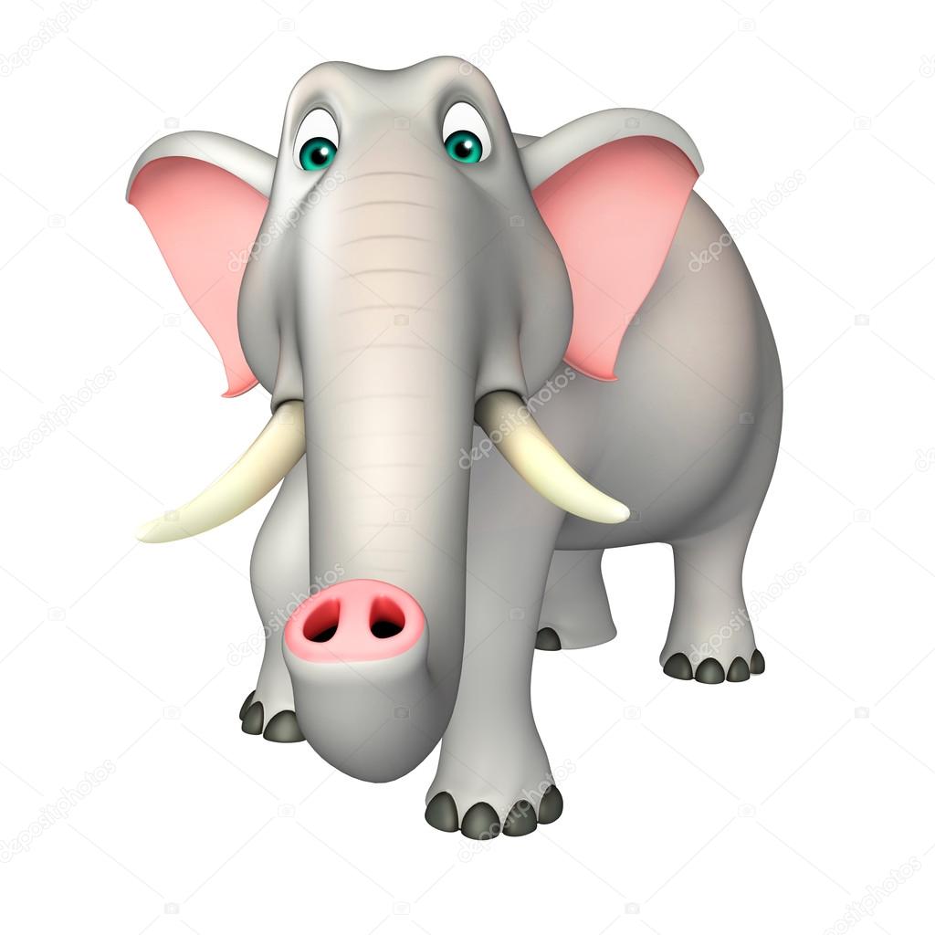Cute Elephant funny cartoon character Stock Photo by ©visible3dscience  104068994