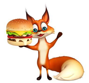 şirin Fox burger ile karakter karikatür