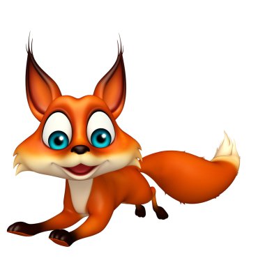 eğlenceli Fox komik karikatür karakter 