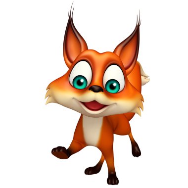 eğlenceli Fox komik karikatür karakter 