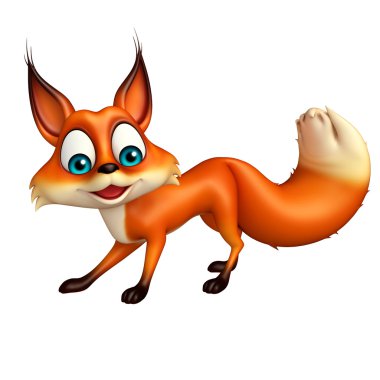 eğlenceli Fox komik karikatür karakter 