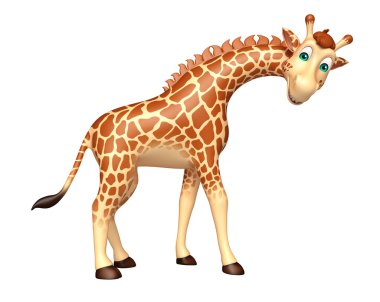 sevimli zürafa karakter karikatür  