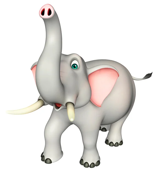 Lindo elefante divertido personaje de dibujos animados — Foto de Stock