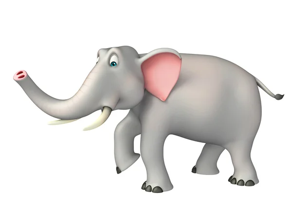 可爱的大象滑稽的卡通人物 — 图库照片