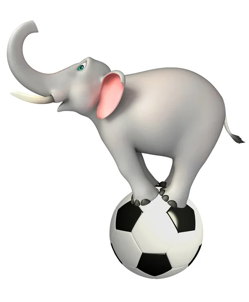 fun Elephant cartoon character with football