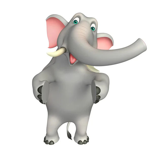Söt elefant rolig tecknad figur — Stockfoto