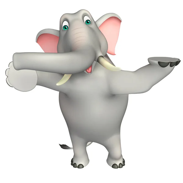 Lindo elefante divertido personaje de dibujos animados — Foto de Stock