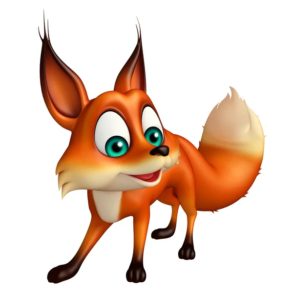Diversão Fox engraçado personagem dos desenhos animados — Fotografia de Stock