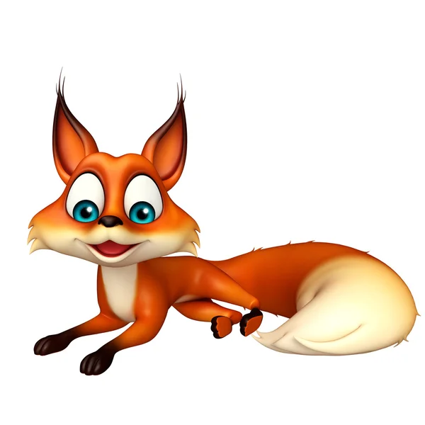 Eğlenceli Fox komik karikatür karakter — Stok fotoğraf