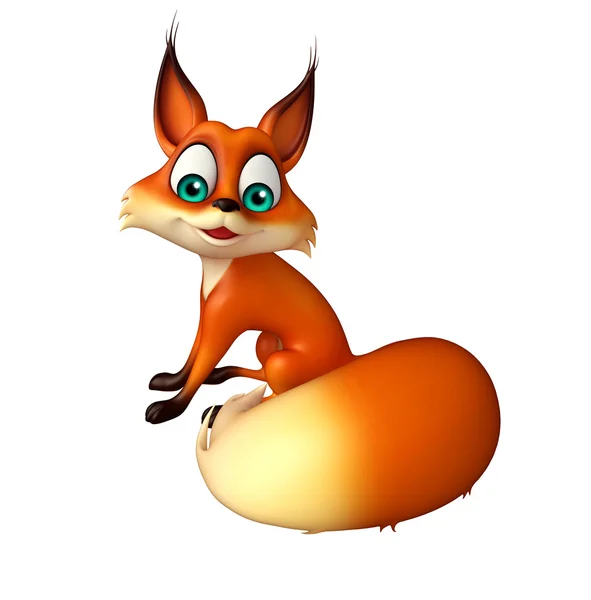 Divertente Fox divertente personaggio dei cartoni animati — Foto Stock