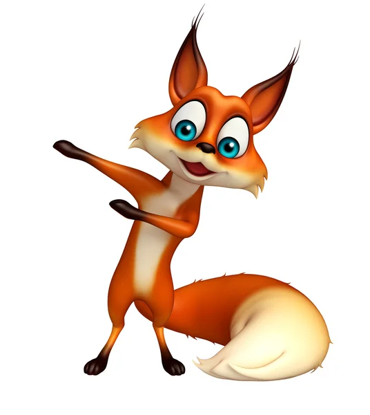 Divertente Fox divertente personaggio dei cartoni animati — Foto Stock