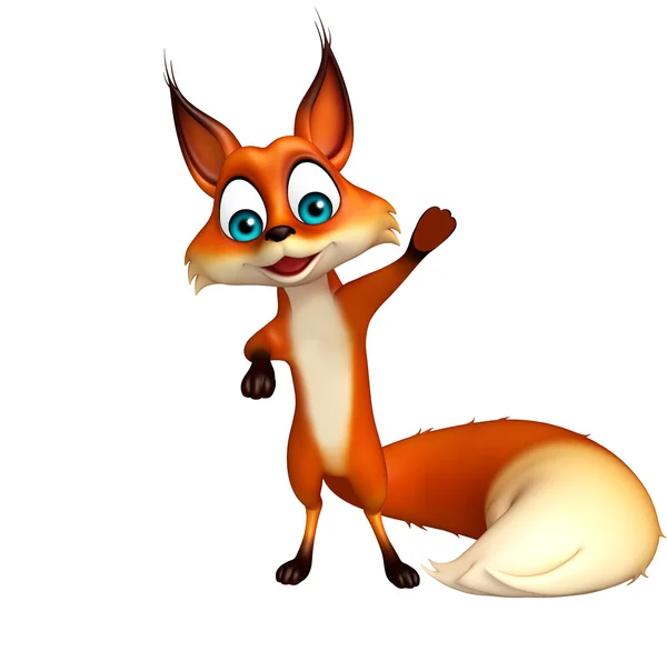 Diversão Fox engraçado personagem dos desenhos animados — Fotografia de Stock
