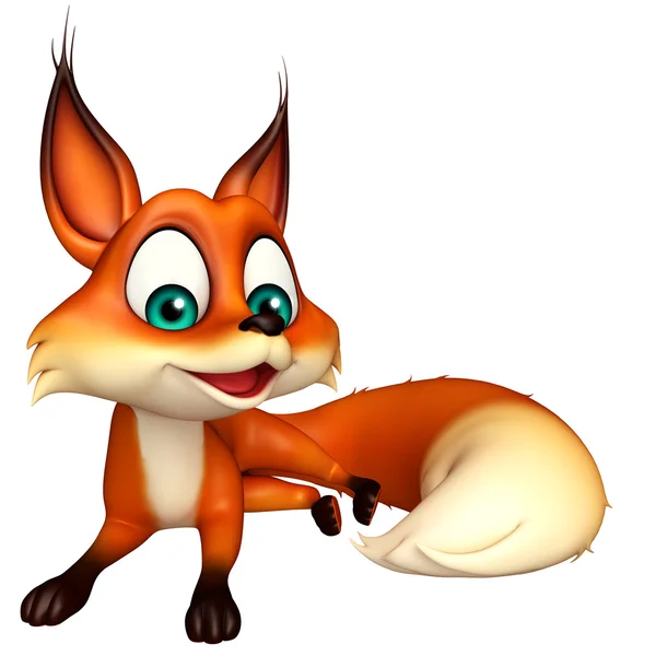 Смешной мультяшный персонаж Fox — стоковое фото