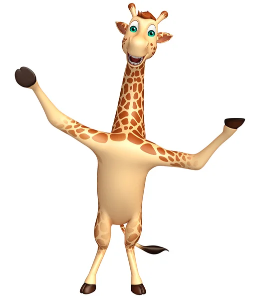 Apuntando personaje de dibujos animados jirafa —  Fotos de Stock
